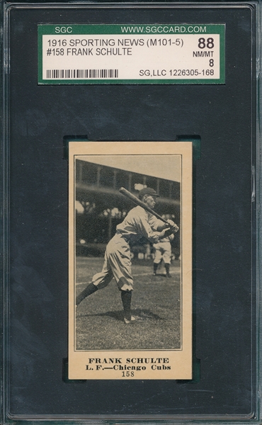 1915 M101-5 #158 Frank Schulte Sporting News SGC 88 *Blank Back*