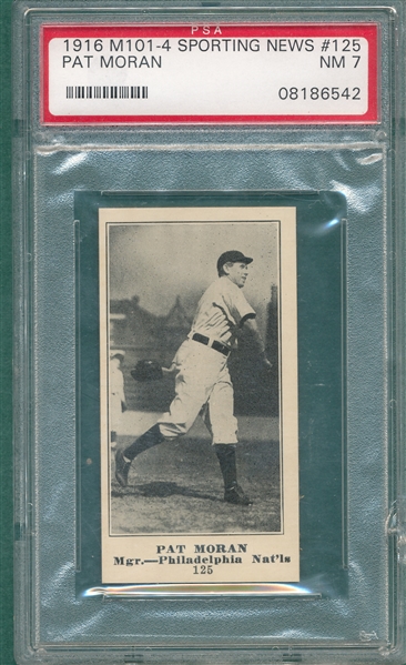 1916 M101-4 #125 Pat Moran Sporting News PSA 7  *Only One Higher*
