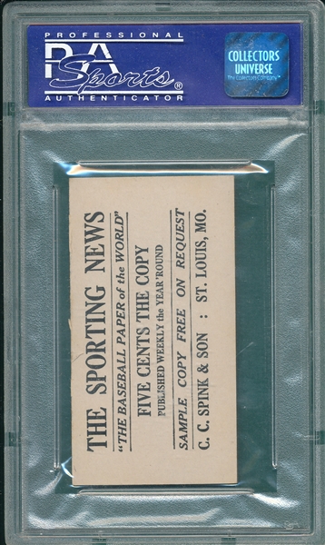 1916 M101-4 #29 George Chalmers Sporting News PSA 8 *Highest Graded*