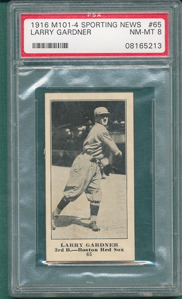 1916 M101-4 #65 Larry Gardner Sporting News PSA 8 *None Higher*