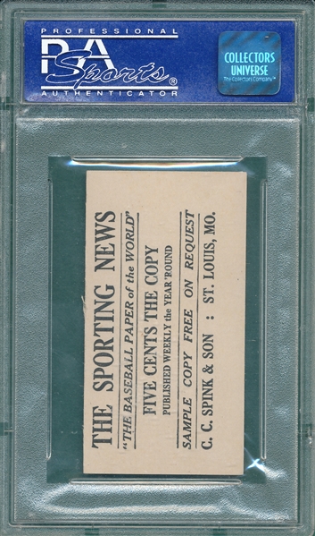 1916 M101-4 #78 Claude Hendrix Sporting News PSA 8 *Highest Graded*