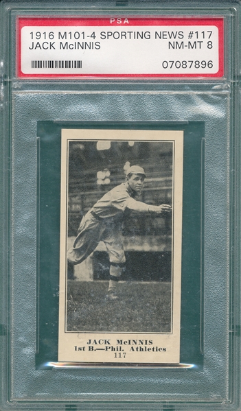 1916 M101-4 #117 Jack McInnis Sporting News PSA 8 *Highest Graded*