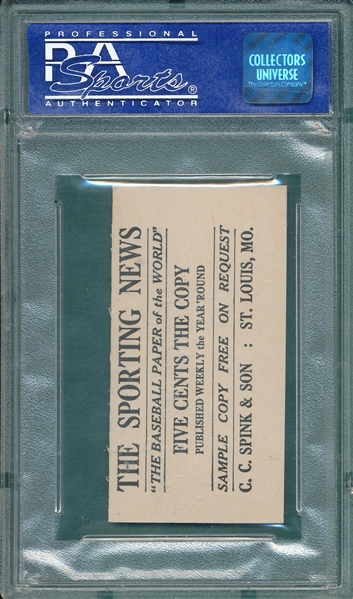 1916 M101-4 #76 Bob Harmon Sporting News PSA 8 *Highest Graded*