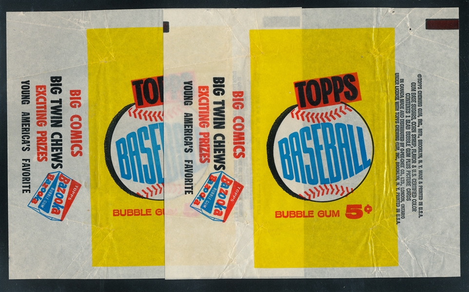 1960 Topps Baseball 5 Cent Wrapper, Lot of (2)