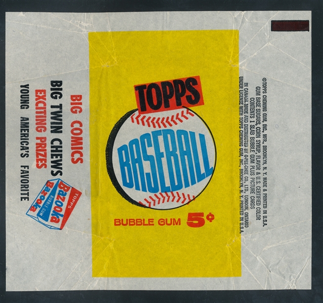 1960 Topps Baseball 5 Cent Wrapper, Lot of (2)
