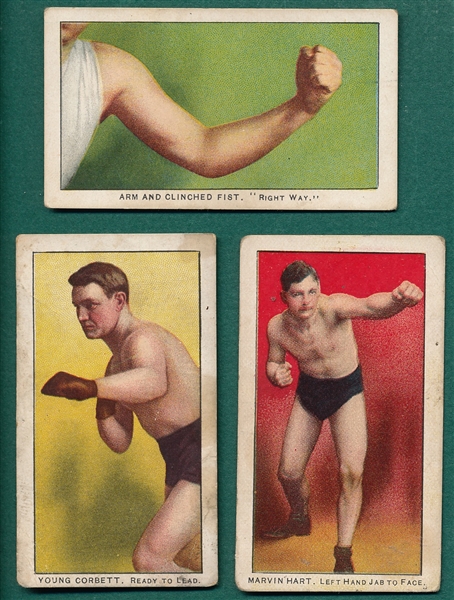 1910 E79 Boxing Lot of (3) Philadelphia Caramels Co. W/ Young Corbett