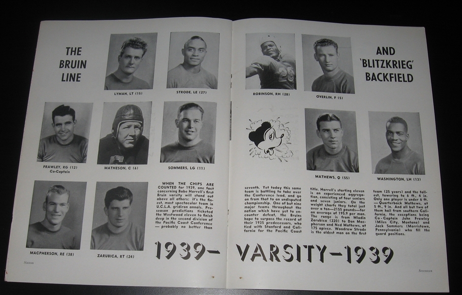 1939 UCLA Football Lot of (3) Programs W/ Jackie Robinson