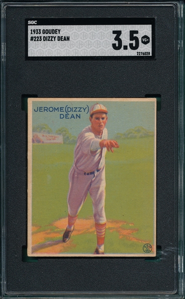 1933 Goudey #223 Dizzy Dean SGC 3.5