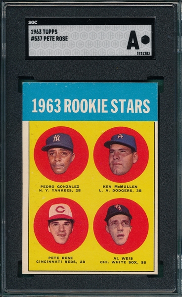 1963 Topps #537 Pete Rose SGC Authentic *Rookie*
