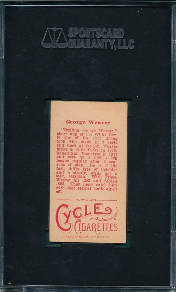 1912 T207 Buck Weaver Cycle Cigarettes SGC 50