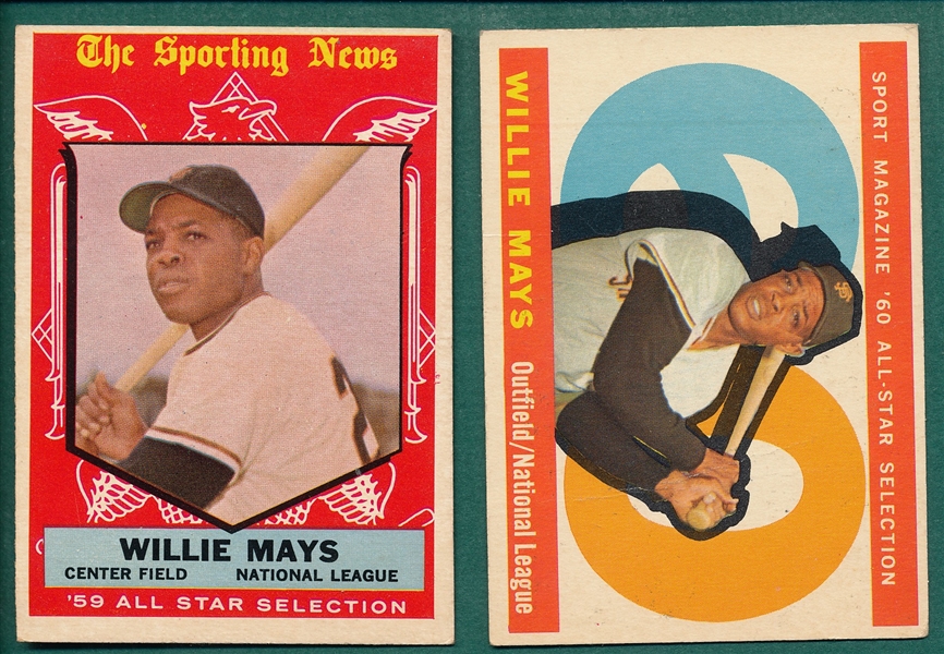 1959-60 Wille Mays, AS Lot of (2)