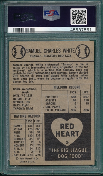 1954 Red Heart Sammy White PSA 6