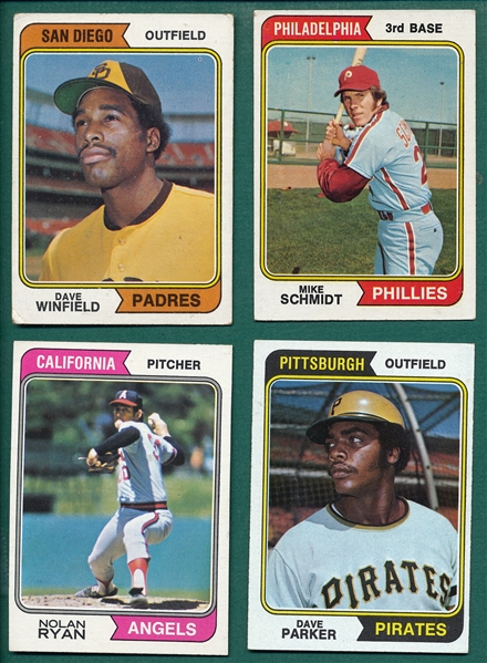 1974 Topps Baseball Near Set (659/660) Plus Traded & Team Checklists, W/ Winfield, Rookie