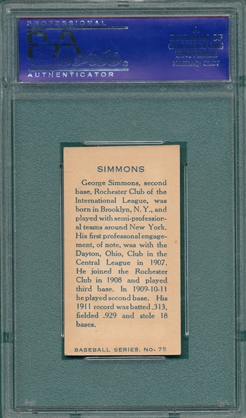 1912 C-46 #75 Simmons Imperial Tobacco PSA 6