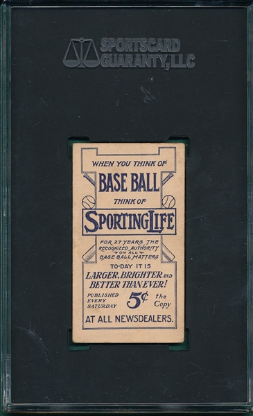 1910-11 M116 Eddie Collins, Blue, Sporting Life SGC 3.5