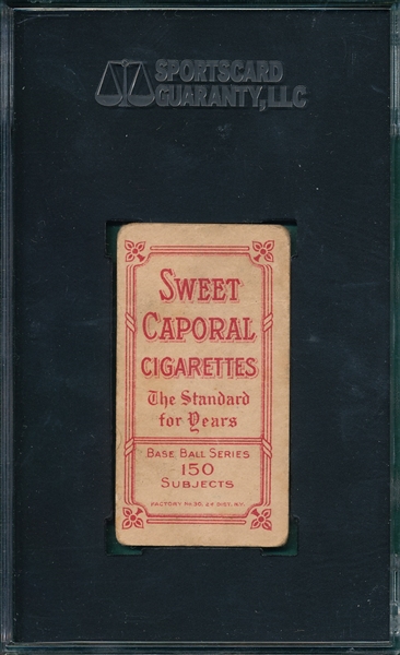 1909-1911 T206 Chase, White Cap, Sweet Caporal Cigarettes SGC 40