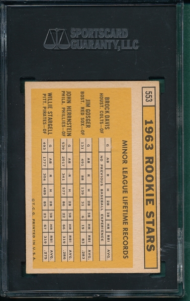 1963 Topps #553 Willie Stargell SGC 5.5 *Rookie* *Hi #*