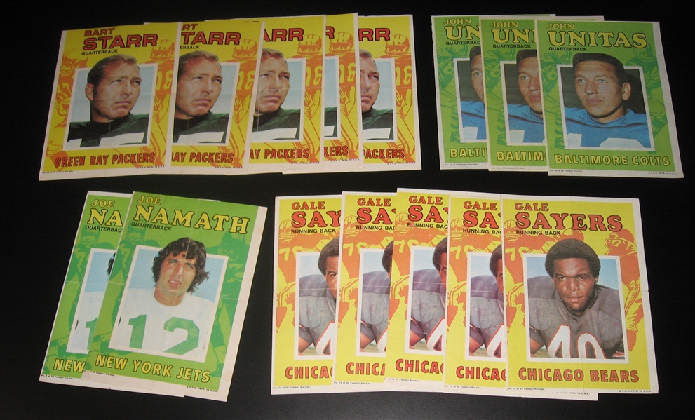 1971 Topps Football Posters Lot of (3) Sets Plus Extras