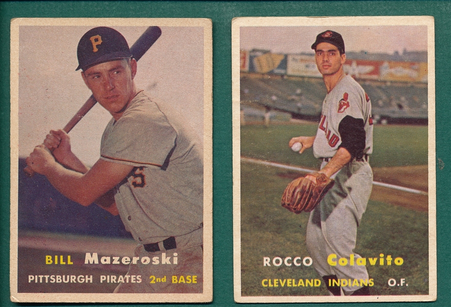 1957 Topps #24 Mazeroski & #212 Colavito, Lot of (2) Rookies