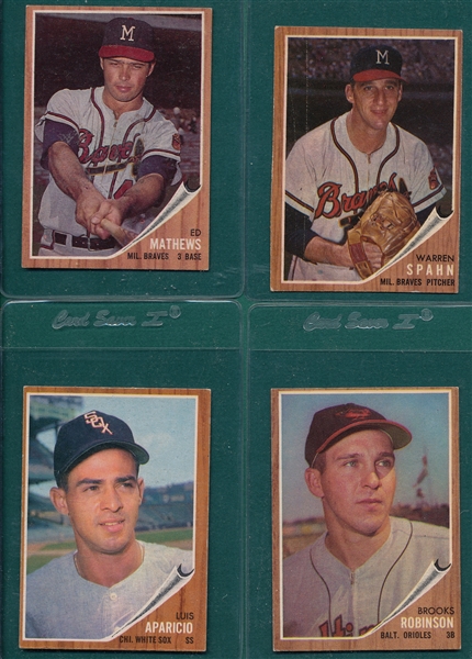 1962 Topps Lot of (340) W/ F. Robinson, Kaline, Musial & More