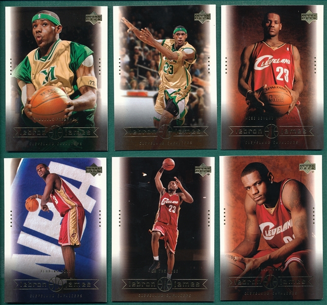 2003 Upper Deck Box Set Le Bron James Lot of (6) Rookies