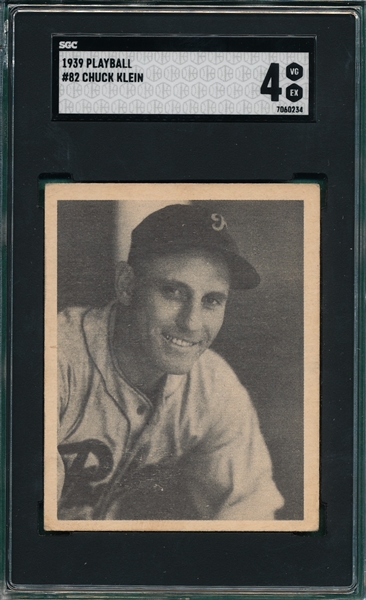 1939 Play Ball #82 Chuck Klein SGC 4