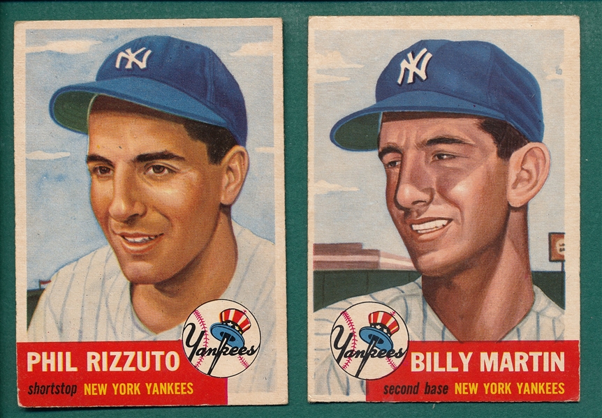 1953 Topps #86 Martin & #114 Rizzuto, Lot of (2)