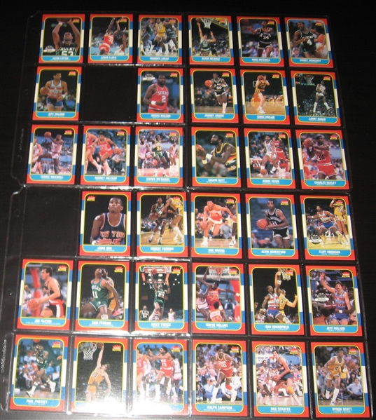 1986 Fleer Basketball Partial Set (130/132) Plus Stickers (11/12)