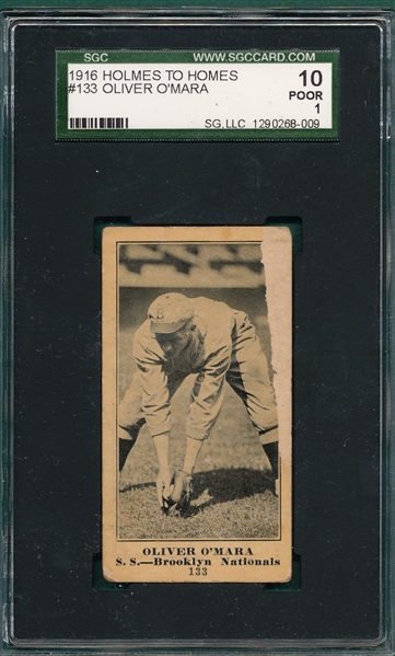 1916 Holmes To Holmes #133 Oliver O'Mara SGC 10 *Only One Graded* *Upside Down Back*