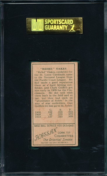 1911 T205 Oakes Hassan Cigarettes SGC 70