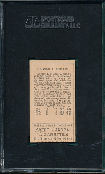 1911 T205 Mullin Sweet Caporal Cigarettes SGC 50