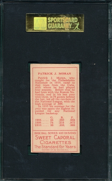 1911 T205 Moran Sweet Caporal Cigarettes SGC 70