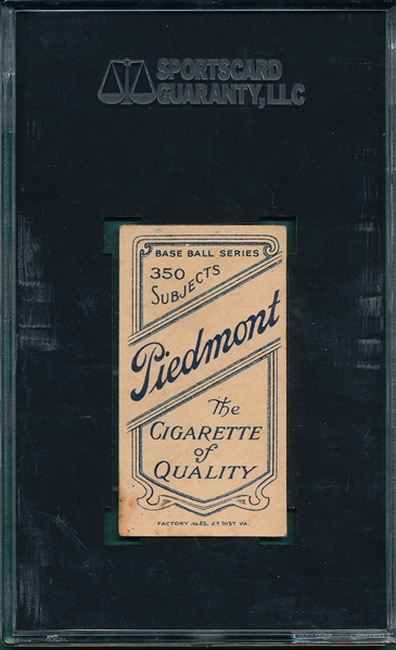 1909-1911 T206 Hooker Piedmont Cigarettes SGC 60 *Southern League*