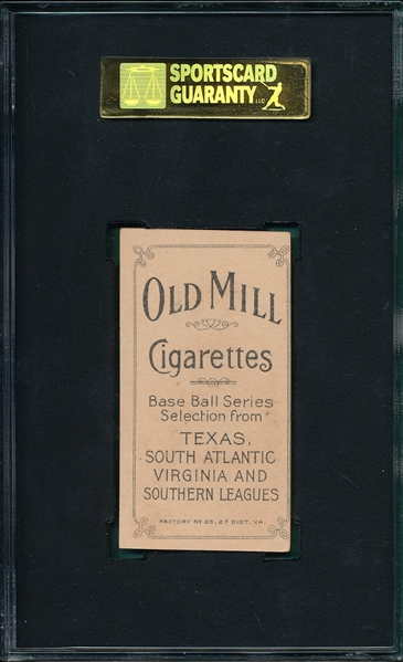 1909-1911 T206 Persons Old Mill Cigarettes SGC 60 *Southern League*