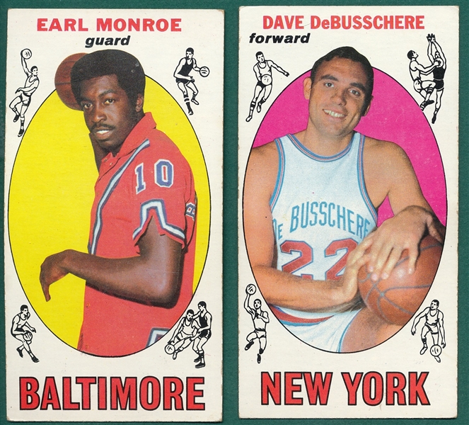 1969-70 Topps Basketball Lot of (8) W/ #80 Monroe