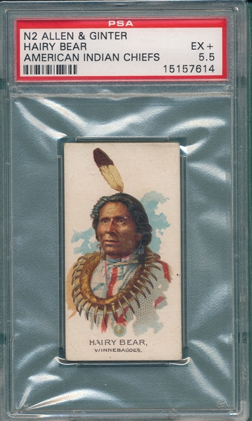 1888 N2 American Indian Chief, Hairy Bear PSA 5.5 