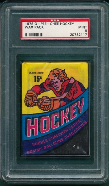 1978 O-Pee-Chee Hockey Unopened Wax Pack PSA 9 *Bossy Rookie*