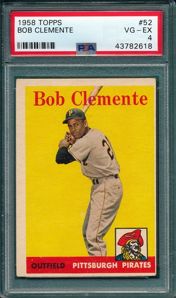 1958 Topps #52 Bob Clemente PSA 4
