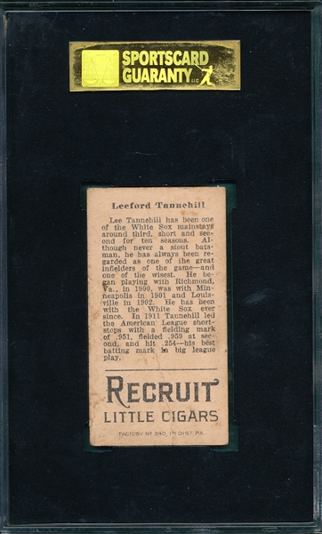 1912 T207 Tannehill, Lee, Recruit Little Cigars SGC 30