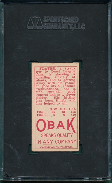 1911 T212-3 Flater Obak Cigarettes SGC 4 