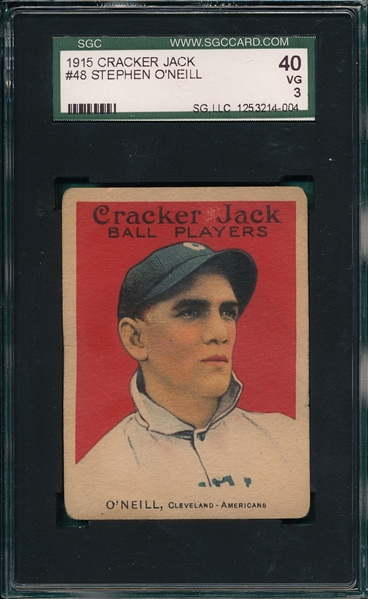 1915 Cracker Jack #048 Stephen O'Neil SGC 40