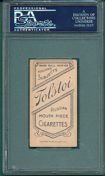 1909-1911 T206 Wilhelm, Bat, Tostoi Cigarettes, PSA 3.5