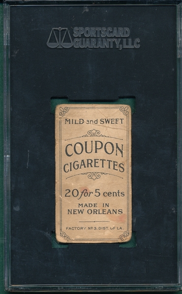 1914 T213-2 Jeff Sweeney Coupon Cigarettes SGC 10