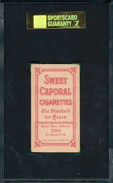1909-1911 T206 Chance, Portrait, Yellow, Sweet Caporal Cigarettes SGC 40 *Factory 25*