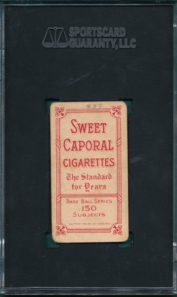 1909-1911 T206 Chance, Portrait, Red, Sweet Caporal Cigarettes SGC 2 *Factory 25*