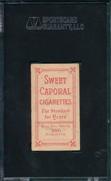 1909-1911 T206 Tinker, Bat Off, Sweet Caporal Cigarettes SGC 40