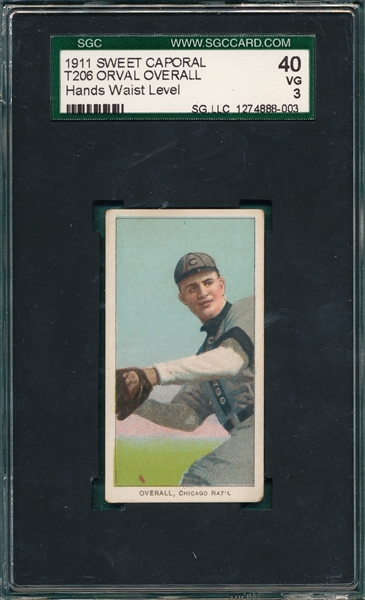 1909-1911 T206 Overall, Hands At Waist, Sweet Caporal Cigarettes SGC 40