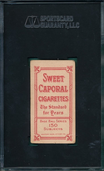 1909-1911 T206 Overall, Portrait, Sweet Caporal Cigarettes SGC 40