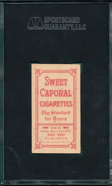 1909-1911 T206 Schulte, Back View, Sweet Caporal Cigarettes SGC 60
