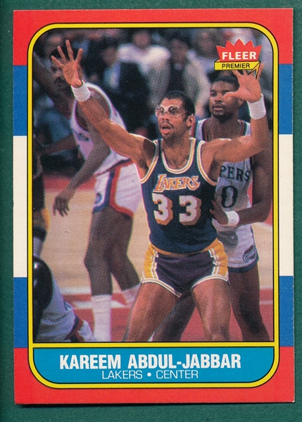1986 Fleer BSKT #1 Kareem Abdul-Jabbar